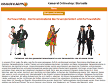 Tablet Screenshot of karneval-onlineshop.de